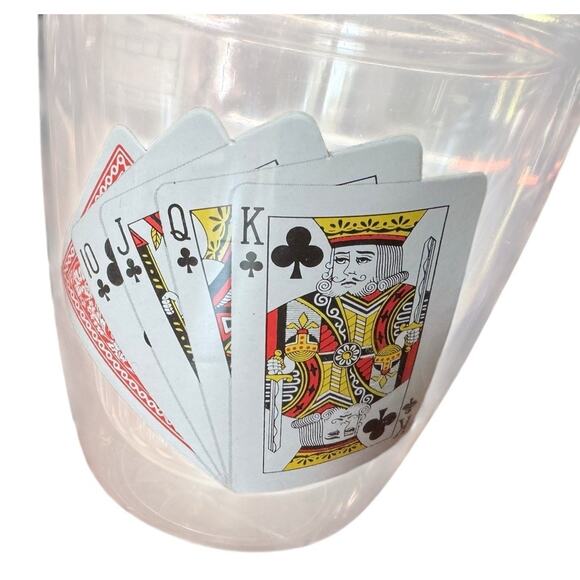 Vintage Playing Cards Tumbler Cups (3) Mid Century Poker Casino Plastic Barware - Picture 3 of 7
